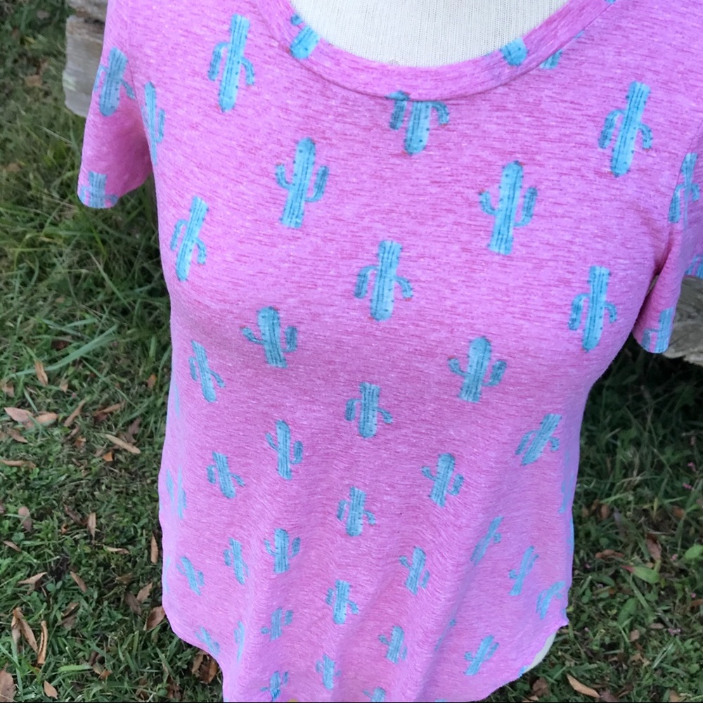 VIAMOR PINK CACTUS ROUND NECK T-SHIRT SHORT SLEEVE - Picture 6 of 10